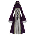 Medieval Inspired Hooded Gothic Maxi Dress With Alternative Fantasy Fashion Appeal
