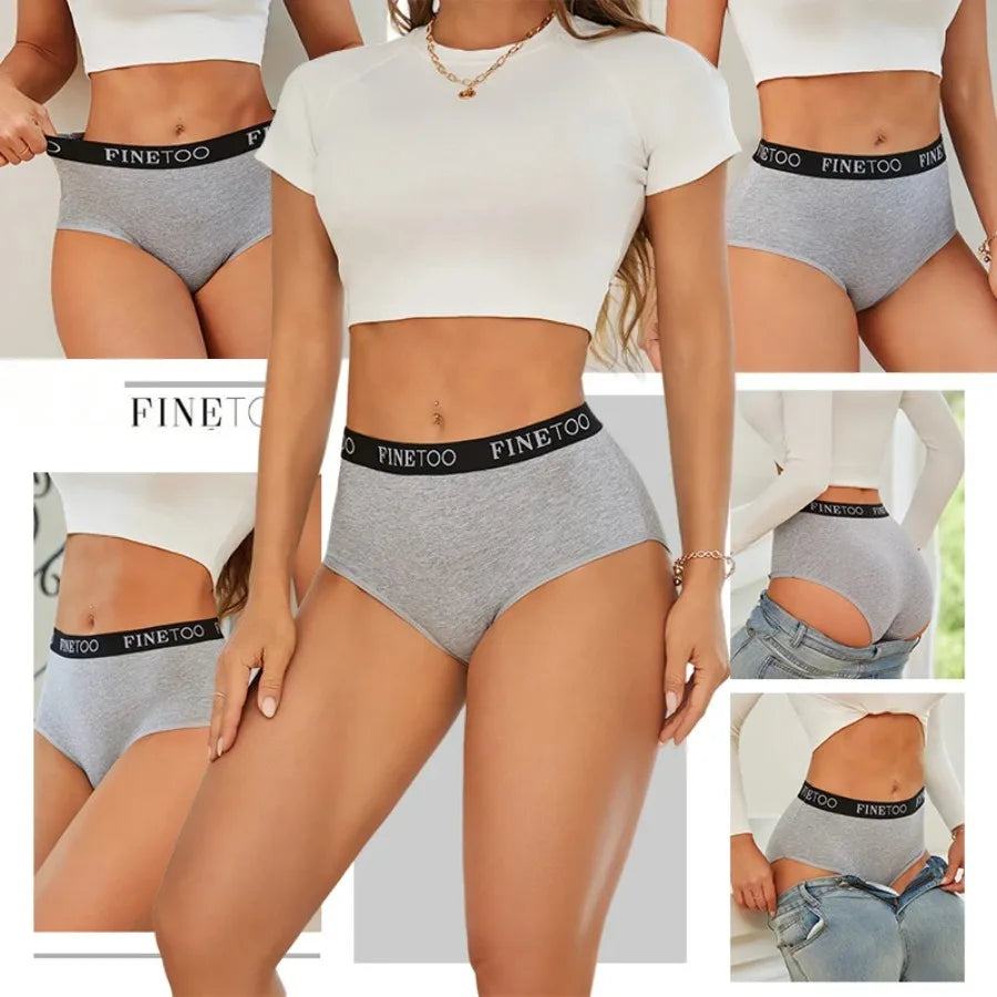 High-Waisted Brief Panties Five-Pack with Wide Statement Elastic Waistband