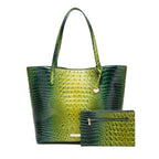 Croc Embossed Bucket Tote Bag with Matching Wristlet Large Capacity Shoulder Handbag