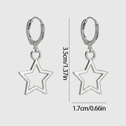 Hollow Star Drop Earrings Y2K Alternative Celestial Fashion Jewelry