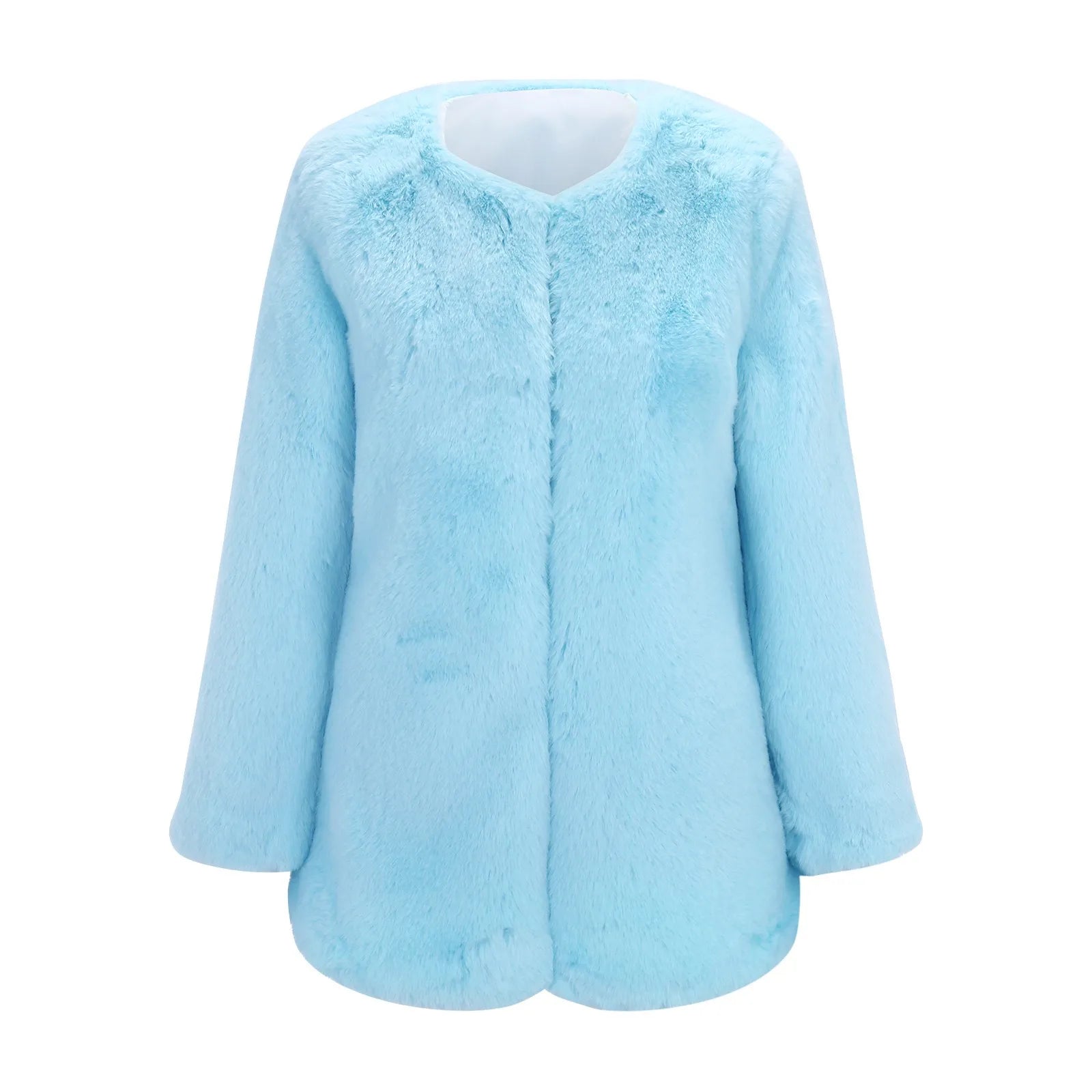 Women's Luxe Faux Fur Cropped Jacket Plush Winter Statement Streetwear Outerwear