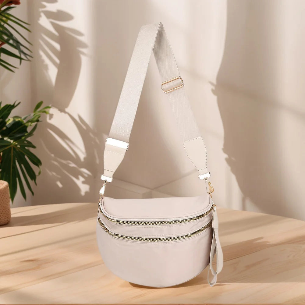 Nylon Sling Crossbody Bag with Adjustable Strap Compact Everyday Design