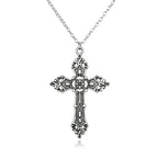 Vintage Gothic Ornate Cross Pendant Necklace for Alternative and Dark Fashion