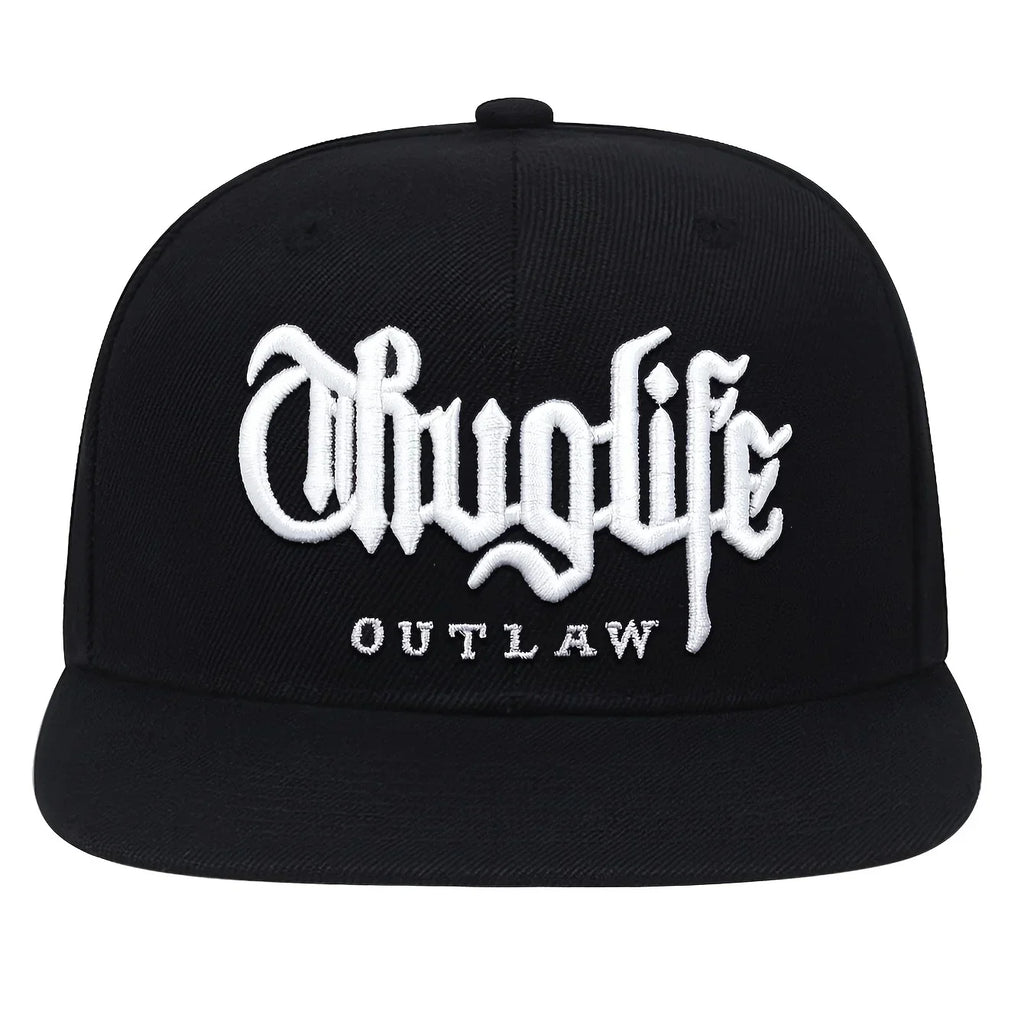 Embroidered Flat Brim Snapback Cap Adjustable Urban Streetwear Baseball Fashion Hat