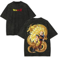 Retro Anime Warrior Oversized Vintage Wash Streetwear Graphic Cotton T-Shirt