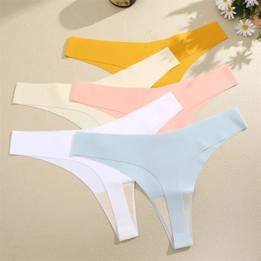 Seamless V-Waist Thong Panties Three-Pack with Smooth Athletic Finish