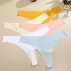 Seamless V-Waist Thong Panties Three-Pack with Smooth Athletic Finish
