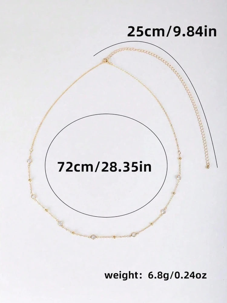 Minimalist Beaded Waist Chain for Y2K Streetwear and Alternative Styling