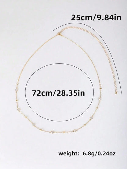 Minimalist Beaded Waist Chain for Y2K Streetwear and Alternative Styling