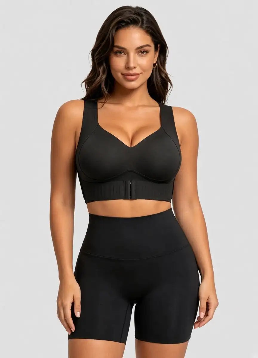 Fierce Leopard Print Front-Closure Support Bra with Wide Straps