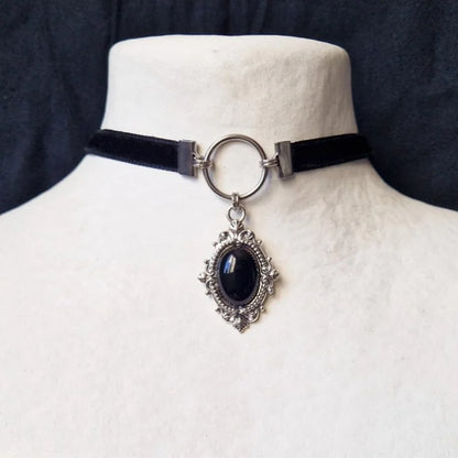 Victorian Gothic Cameo Choker Necklace for Dark Feminine Witchy and Alternative Fashion Styling