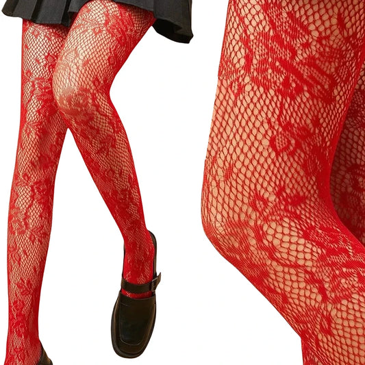Branch Pattern Lace Fishnet Tights Nature Inspired Alternative Fashion Hosiery