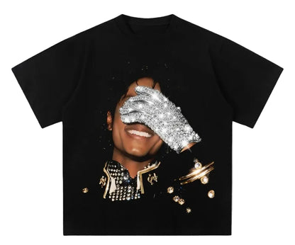 Oversized Graphic Cotton T-Shirt with Iconic Performance-Inspired Streetwear Artwork