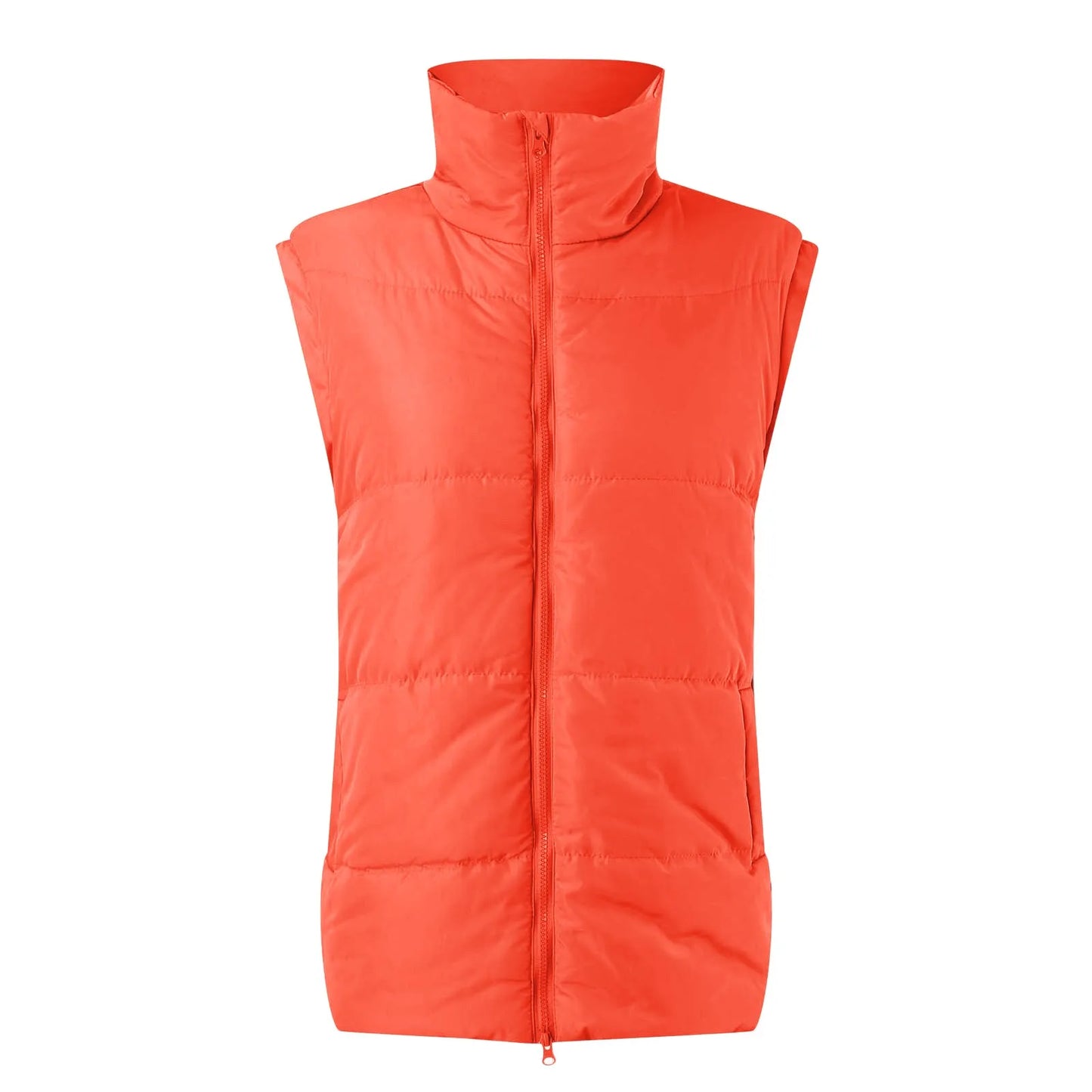 Women's Oversized Quilted Puffer Vest Stand Collar Casual Streetwear Layering Outerwear