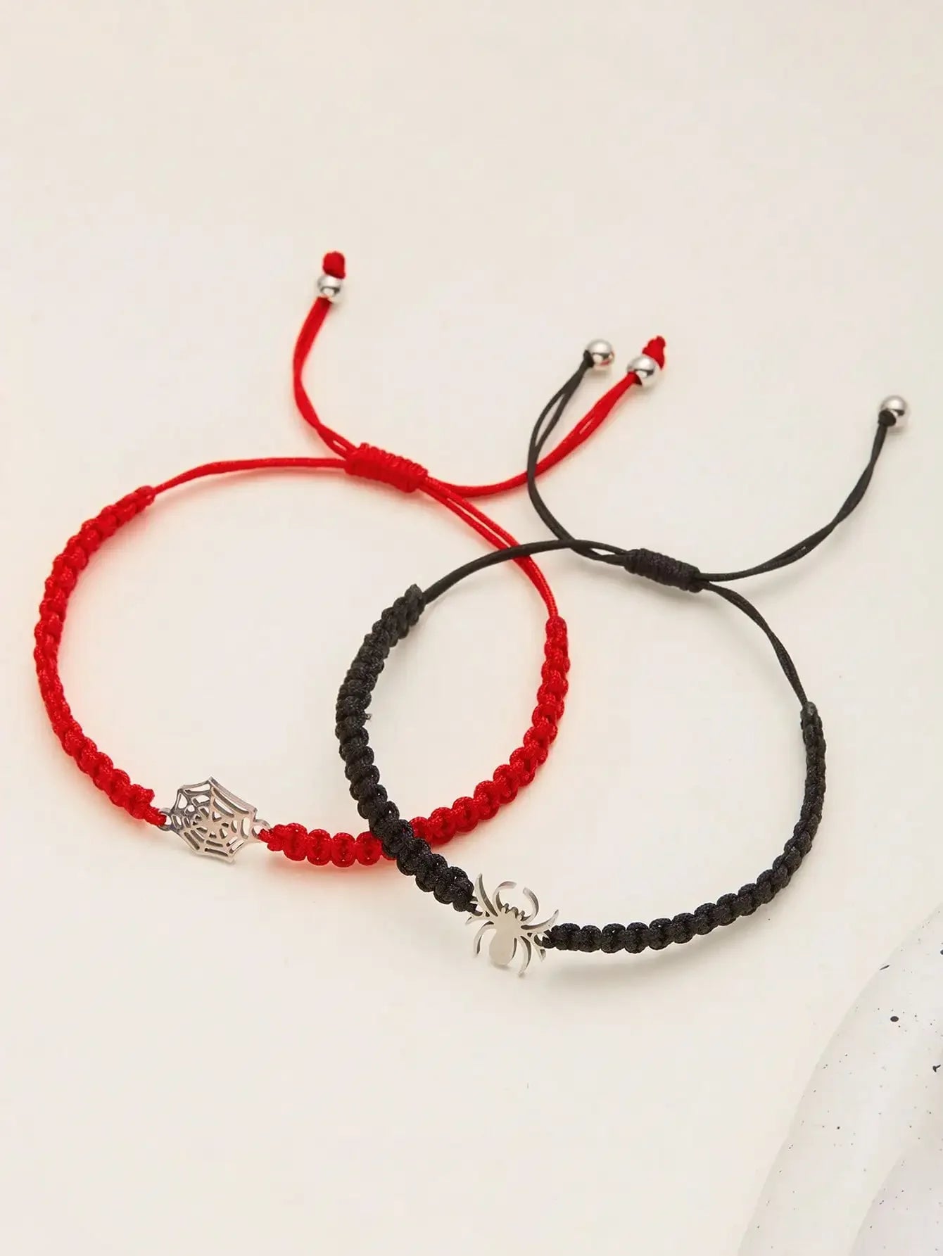 Spider Charm Bracelet Set for Gothic Alternative and Dark Aesthetic Styling