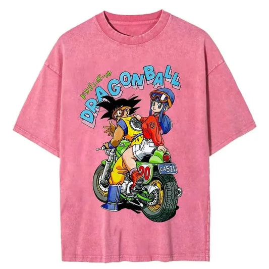 Retro Anime-Inspired Adventure Manga Streetwear Oversized Cotton Graphic T-Shirt