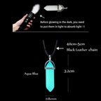Luminous Crystal Point Pendant Necklace for Cyber Goth and Y2K Styling