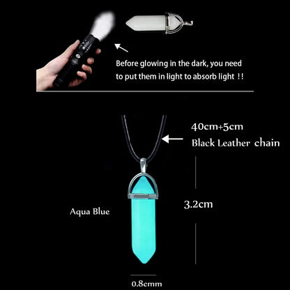 Luminous Crystal Point Pendant Necklace for Cyber Goth and Y2K Styling