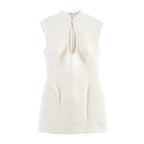 Sleeveless Structured Mini Dress with Soft Volume and Modern Shape