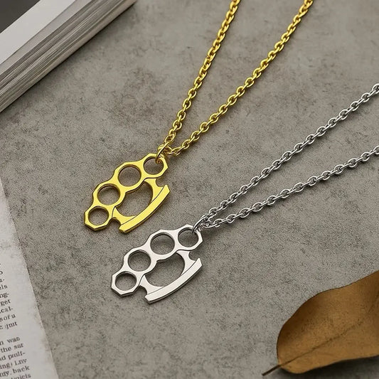 Vintage Knuckle Pendant Necklace for Punk Gothic and Alternative Streetwear Looks