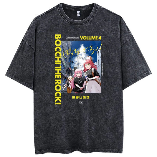 Vintage Manga Streetwear Tee with Anime Goth Concert-Inspired Artwork