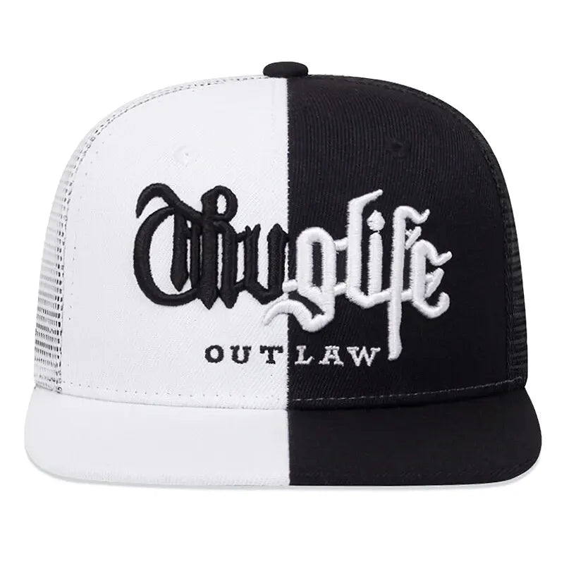 Embroidered Flat Brim Snapback Cap Adjustable Hip Hop Streetwear Baseball Hat