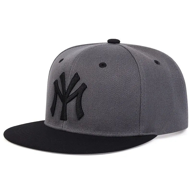 Embroidered Flat Brim Snapback Cap Adjustable Urban Streetwear Baseball Fashion Hat