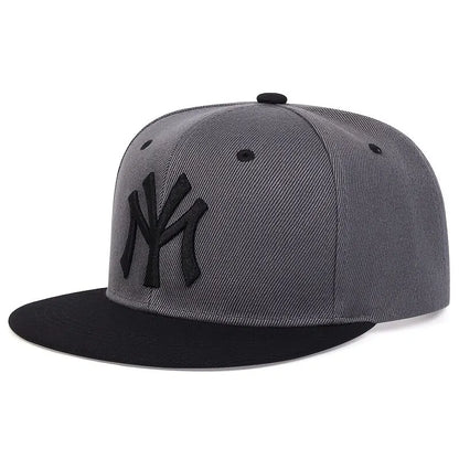 Embroidered Flat Brim Snapback Cap Adjustable Urban Streetwear Baseball Fashion Hat