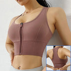 Structured Front-Zip High-Impact Sports Bra with Racerback Support