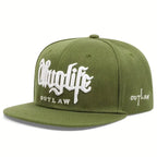 Embroidered Flat Brim Snapback Cap Adjustable Hip Hop Streetwear Baseball Hat