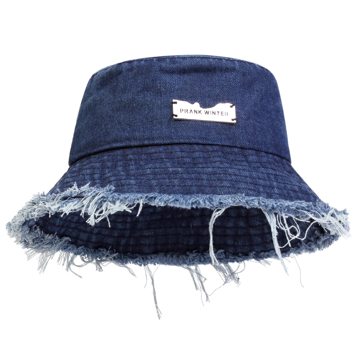 Distressed Denim Bucket Hat Frayed Brim Casual Streetwear Fisherman Outdoor Cap