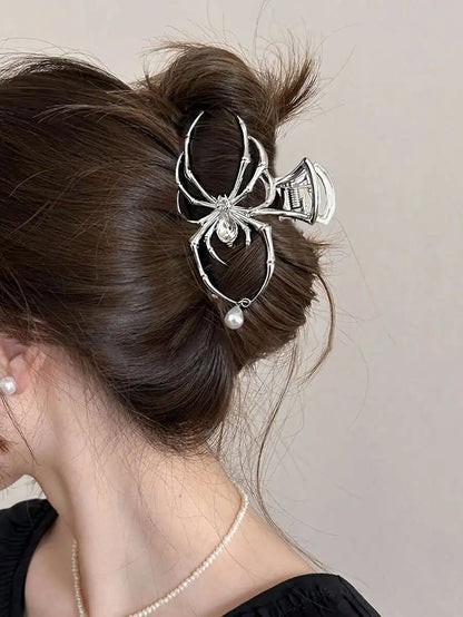 Gothic Spider Hair Claw Clip Y2K Statement Alternative Hairstyle Accessory