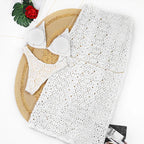 Cream Crochet Three-Piece Swimwear Set with Halter Bikini and Sheer Maxi Skirt