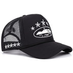 Printed Mesh Trucker Cap Adjustable Curved Brim Casual Streetwear Outdoor Hat