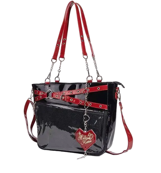 Transparent Display Shoulder Bag with Chain Detail and Crossbody Strap