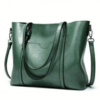 Structured Faux Leather Top Handle Tote Bag with Multi Carry Design
