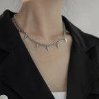 Rivet Chain Choker Necklace for Punk Gothic Alternative Fashion Styling