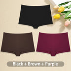 3-Piece Women’s Low-Rise Cotton-Blend Boyshorts Set with Wide Waistband, Short-Leg Silhouette and Classic Solid Colors
