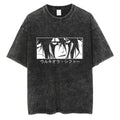 Shadow Gaze Anime Graphic Oversized Washed Cotton Streetwear T-Shirt