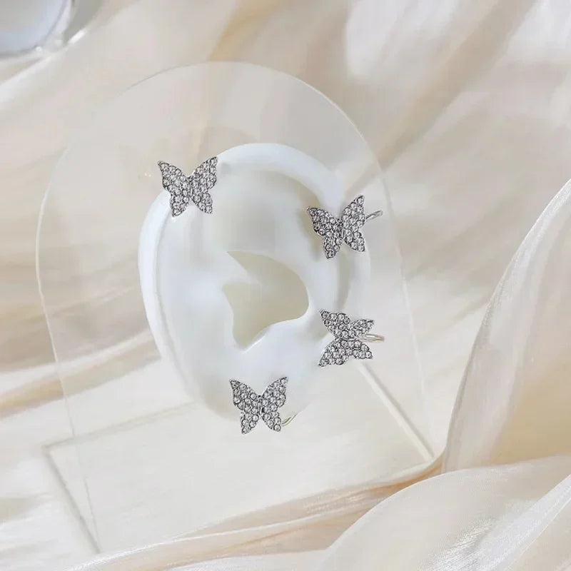 Butterfly Ear Cuff Clip Earrings for Fairy Gothic Alternative Fashion Styling