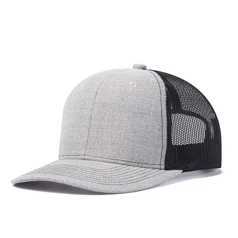 Breathable Mesh Trucker Cap Adjustable Curved Brim Casual Outdoor Streetwear Hat