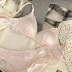 Lustrous Liquid-Satin Triangle Bralette and Matching Scalloped Brief Intimates Set