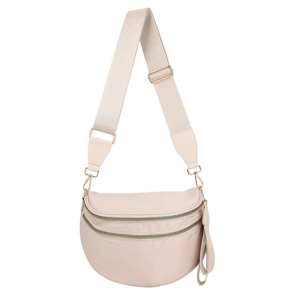 Nylon Sling Crossbody Bag with Adjustable Strap Compact Everyday Design
