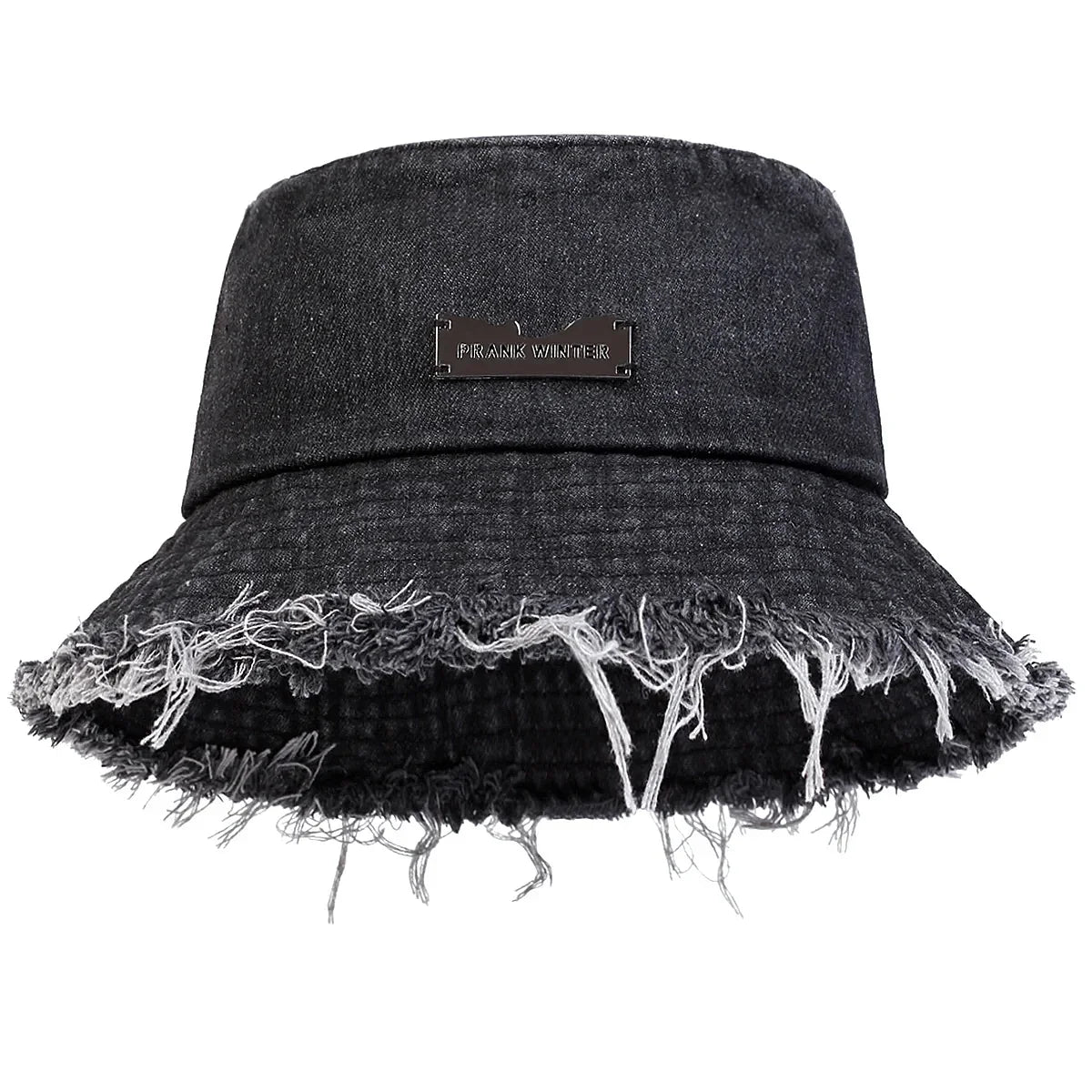 Distressed Denim Bucket Hat Frayed Brim Casual Streetwear Fisherman Outdoor Cap