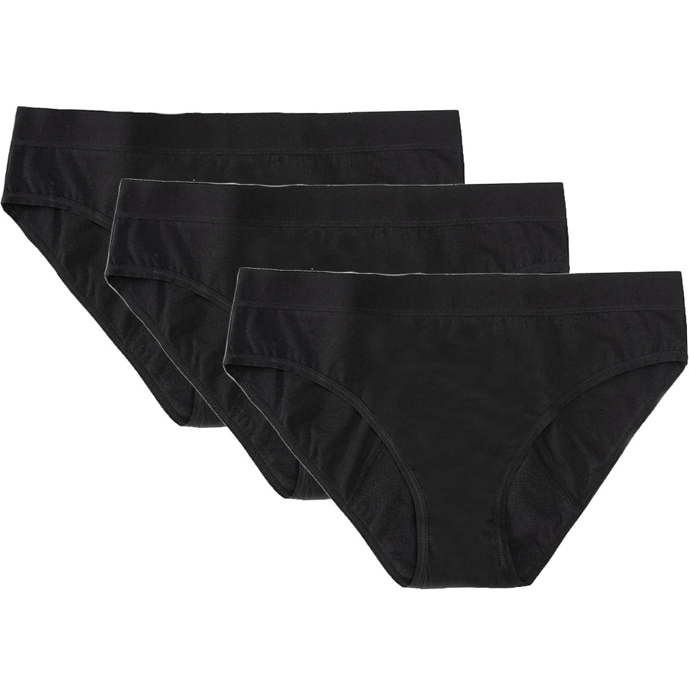 Three-Piece Floral Print Menstrual Brief Set with Contrast Waistbands