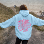 Women's Oversized Floral Graphic Pullover Hoodie Relaxed Casual Streetwear Sweatshirt for Everyday Wear