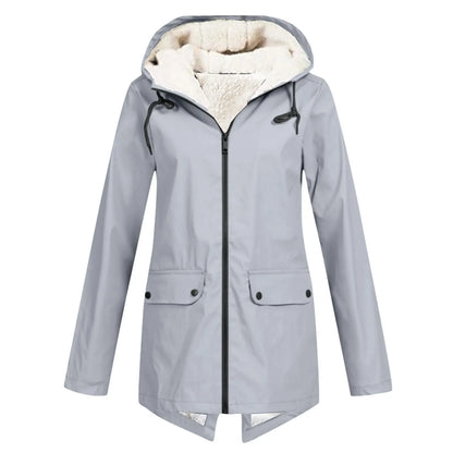 Women's Hooded Plush Lined Zip Jacket with Outdoor Inspired Everyday Comfort Style