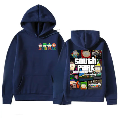 Cartoon Graphic Hoodie with Relaxed Streetwear Fit and Large Back Artwork