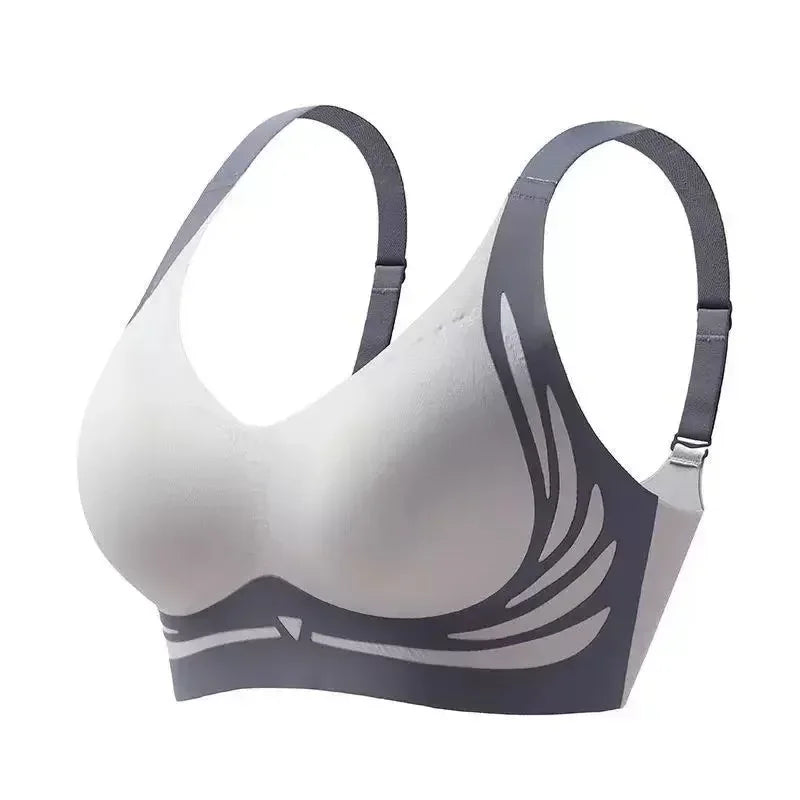 Modern Graphic Print Wire-Free Bra with Wide Smoothing Side Bands