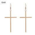Oversized Cross Drop Earrings for Gothic Punk and Alternative Fashion Looks
